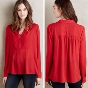 Anthro Red Blouse